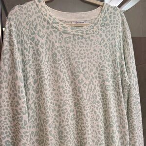 Mint Leopard Print Sweater